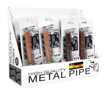 1 Metall/Holzpfeife 125mm sortiert